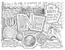 Lastly, draw curved lines above the arms of your t to make the flippers. Art Elements Coloring Page Notes Bundle 7 Elements Line Art Lesson Art Worksheets Line Art Projects