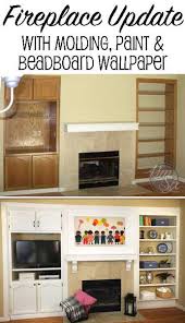 Graham & brown paintable prepasted beadboard stripes texture wallpaper, white. Fireplace Makeover Using Beadboard Wallpaper The Kim Six Fix