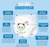 Natural Blossom Pull-On Baby Diapers | Ultra-Slim, Hypoallergenic, Super  Soft, Vegan | Size 7 (5T-6T, 37 lbs and Over) | 72 Count