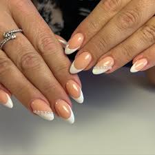 Tabi - 🫧👰🏼‍♀ Nails for her big day👰🏼‍♀🫧 It's always a pinch me moment when I get to do someone's wedding day nails! I love the slanted tip with the pearls to