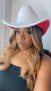 WHITE Red Brim Felt Western Cowboy Cowgirl Hat Wide Brim Hat