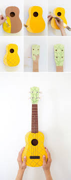 How To Make A Painted Pineapple Ukulele Lovely Indeed Diy Painting Crafts Painted Ukulele
