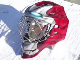 Download Iron Man Goalie Mask Airbrushed For Customer While Back Goalie Mask Goalie Hockey Mask PSD Mockup Templates