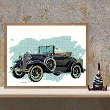 Vintage Car Print Vehicle Print Retro Car Wall Art Classic Car Poster Transportation Theme Transport Printable Art In Retro Cars Car Wall Art Car Posters