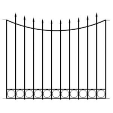Vigoro Beaumont 40 4 In H X 49 6 In W Black Steel 3 Rail Fence Panel 860121 The Home Depot Fence Panels Steel Fence Panels Fence Gate