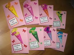 Mini Zuckertuten Geschenke Schulanfang Einladung Schulanfang Einladung Einschulung
