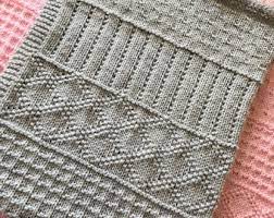 Knit Baby Blanket Pattern Etsy