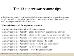 top 12 supervisor resume tips