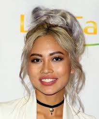 Possibly with brown or black under. Amy Pham Long Straight Dark Blonde Emo Updo With Layered Bangs