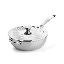 Le Creuset Signature 3 5 Qt Stainless Steel Saucier With Lid Reviews Crate And Barrel Creuset Crate And Barrel Le Creuset