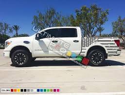 Flat Black American Flag Decal Set Of Side Bed American Flag Decal Sticker Graphic Destorder Us Flag Compatible With Nissan Titan 2003 2017 Dec American Flag Decal Flag Decal Nissan Titan