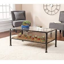 Southern Enterprises Terrarium Display Cocktail Coffee Table Black With Silver Distressed Finish Display Coffee Table Unique Coffee Table Coffee Table