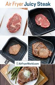Well to be fair, it wasn't my discovery…i was scrolling through facebook and someone posted a picture of a beautiful ribeye they had prepared in. Air Fried Steak Like Air Fryer Rib Eye That S Juicy Easy Air Fryer World