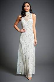 Florence Off White Flapper 1920s Great Gatsby Inspired Etsy Charleston Wedding Dress Maxi Dress Evening Evening Gowns Formal