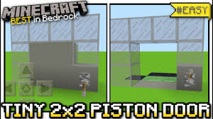 Minecraft Tiny Flush 2x2 Piston Door Tutorial Mcpe Bedrock Xbo Bedrock Flush Doors Minecraft