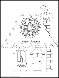 Christmas House Dot To Dot Christmas Coloring Pages Christmas Colors Christmas Worksheets