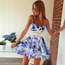 Beautiful Backless Floral Summer Mini Beach Dress For The Trendy Woman Beautiful Design Offers A Cute S Casual Chiffon Dress Cute Dresses Fashion Clothes Women