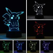 3d Illusion Lamp Pikachu Pokemon Night Light Touch Table Desk 7 Color Changing Led Figure Decoration Kids Holiday Gift Walmart Com Walmart Com