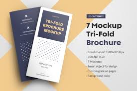 Download 7 Mockups Leafleat Dl Trifold Brochure In Stationery Mockups On Yellow Images Creative Store PSD Mockup Templates