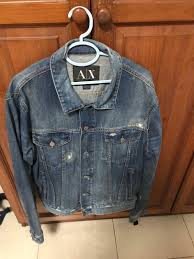 Shop men's emporio armani jackets. Armani Exchange Denim Jacket Men S Fashion Clothes Outerwear On Carousell