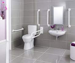 For commercial bathrooms with multiple toilet stalls and handicap the rules change a little: 8 Mom Ideas Handicap Bathroom Disabled Bathroom Accessible Bathroom