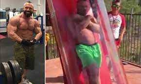 Stockport Bodybuilder Lied Koi Carp Pond Fall Left Him Fearing Heights 14 000 Bill Over Ride Video Daily Mail Online