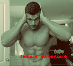 Joshua Armstrong holds a throbbing cock - a stimulating adult photo of intimate contact and excitement