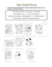 To print all you need to do is to click on any of the five images you see bellow. English Worksheets Jungle Book Match The Dialogues With The Pictures