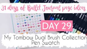 Fillable color chart with names. Tombow Pen Swatch Plus Free Printable Color Chart 31 Days Of Bullet Journal Page Ideas Day 29 Youtube