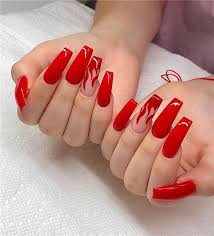 And the traditional, pure nail. 37 Red Nail Art Designs To Get Inspired Glow Nails Long Acrylic Nails Red Acrylic Nails