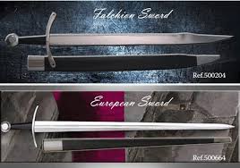 In some versions the falchion looks rather like the seax and later the sabre, and in other versions the form is irregular or like a machete with a crossguard. Swords Falchion And European Windlass Swords Cutlery
