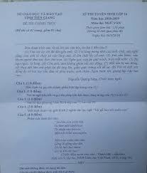 Đề thi vào lớp 10 môn văn tphcm năm 2018câu 1: Ä'á» Thi Tuyá»ƒn Sinh Lá»›p 10 NÄƒm 2018 Mon Ngá»¯ VÄƒn Thpt Sá»Ÿ Gd Ä't Tiá»n Giang Viá»‡t Nam Má»›i