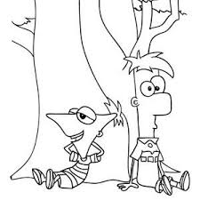 This is an intermediate cartooning tutorial that kids, teens, and adults will enjoy. Phineas And Ferb Phineas And Ferb Sitting Under The Tree In Phineas And Ferb Coloring Page Phineas And Ferb Si Phineas And Ferb Coloring Pages Canvas Drawing
