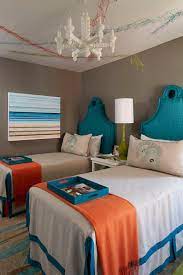 If you're looking for red and turquoise room ideas, this bedroom picture can be a good reference. Turquoise Blue And Orange Bedrooms Design Ideas
