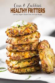 Air Fryer Healthy Zucchini Corn Fritters Watch What U Eat Recipe Air Fryer Recipes Healthy Air Fryer Recipes Vegan Air Fryer Healthy
