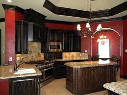 Love The Red Kitchen And Dark Wood Maybe Only One Red Wall And Accents Red Kitchen Walls Kitchen Wall Design Kitchen Colors