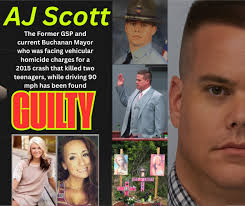 🚨 VERDICT: GUILTY 🚨 After nearly a decade of dodging accountability,  Buchanan Mayor and former Georgia State Trooper A.J. Scott has finally been  found GUILTY for the 2015 crash that killed teens