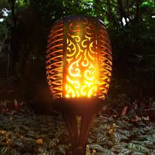 Solar flame torch outdoor lighting. Outdoor Solar Flame Torch Lights