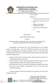 Surat Edaran Tentang Penunjukan Tempat Pemeriksaan Rt Pcr Dan Rapid Test Bagi Pelaku Perjalanan Dalam Negeri Pemerintah Provinsi Bali