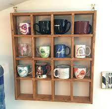Vertical barnwood coffee mug rack wall mounted, wooden hanging cup holder, kitchen storage for display. Mug Rack Wall Mounted Target Amazon Uk Mug Rack Coffee Mug Display Diy Decor