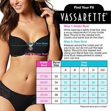 Vassarette Womens Lace And Lift Add A Size Push Up Bra