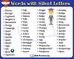 Leaning to alphabetize a list of words is one of the first skills students learn in primary. List Of Words With Silent Letters In English Myenglishteacher Eu