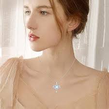 REDSUN Collar de piedra lunar S925 de plata de ley con nudo celta de arco  iris piedra lunar collar colgante joyas para mujer niña madre hija mujer ...