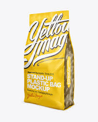 Download 32lb Cat Litter Bag Mock Up Half Side View In Bag Sack Mockups On Yellow Images Object Mockups