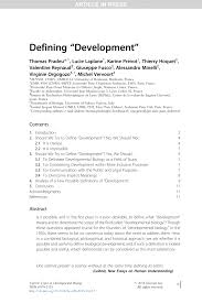 Pdf Defining Development