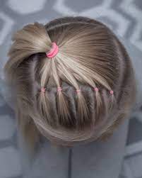 This Is A Style I Did For School Last Week Cloe Wanted Her Hair Down So I Just Tied It Back Into A Few Pink Elasti Hair Styles Girl Hairstyles Kids
