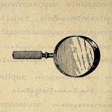 Digital Printable Magnifying Glass Image Antique Illustration Etsy Clip Art Vintage Antique Illustration Magnifying Glass