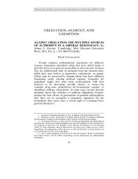 …law and the law of obligations (contract and delict). Obligation Anarchy And Exemption Reviewing Abner Greene Against Obligation Micah Schwartzman Academia Edu
