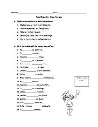 Spanish Ser Worksheet Spanish Ser Worksheets Spanish Worksheets