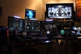 Tony Stark Inspired Man Cave By Edreyes On Deviantart Computer Room Computer Setup Room Setup